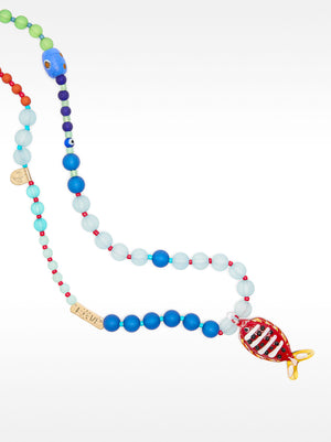 Beaded Necklace With Fish Pendant