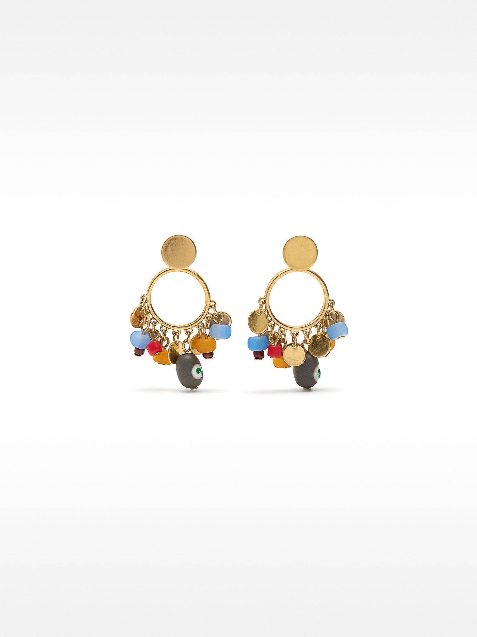 Medallion And Bead Earrings