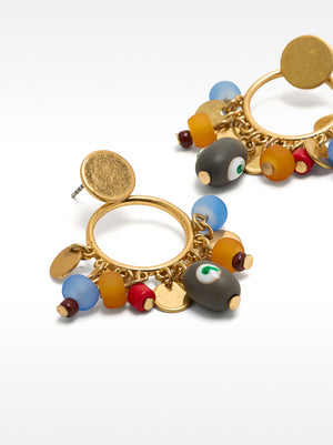 Medallion And Bead Earrings