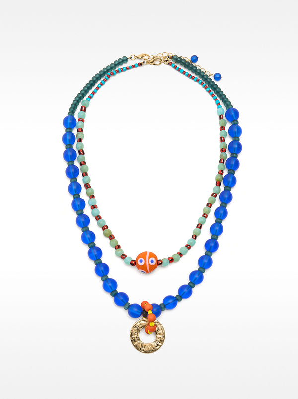 Set Of Necklaces With Crystal Beads