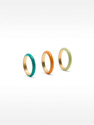 Set Of Enameled Rings