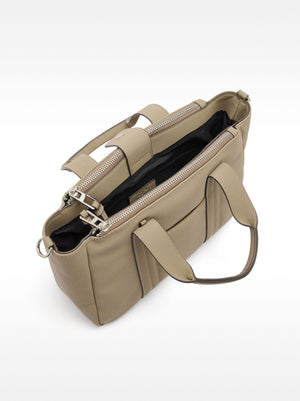 Nylon Effect Tote Bag With Shoulder Strap