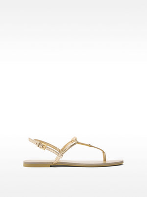 Flat Sandals With Metallic Detail Straps