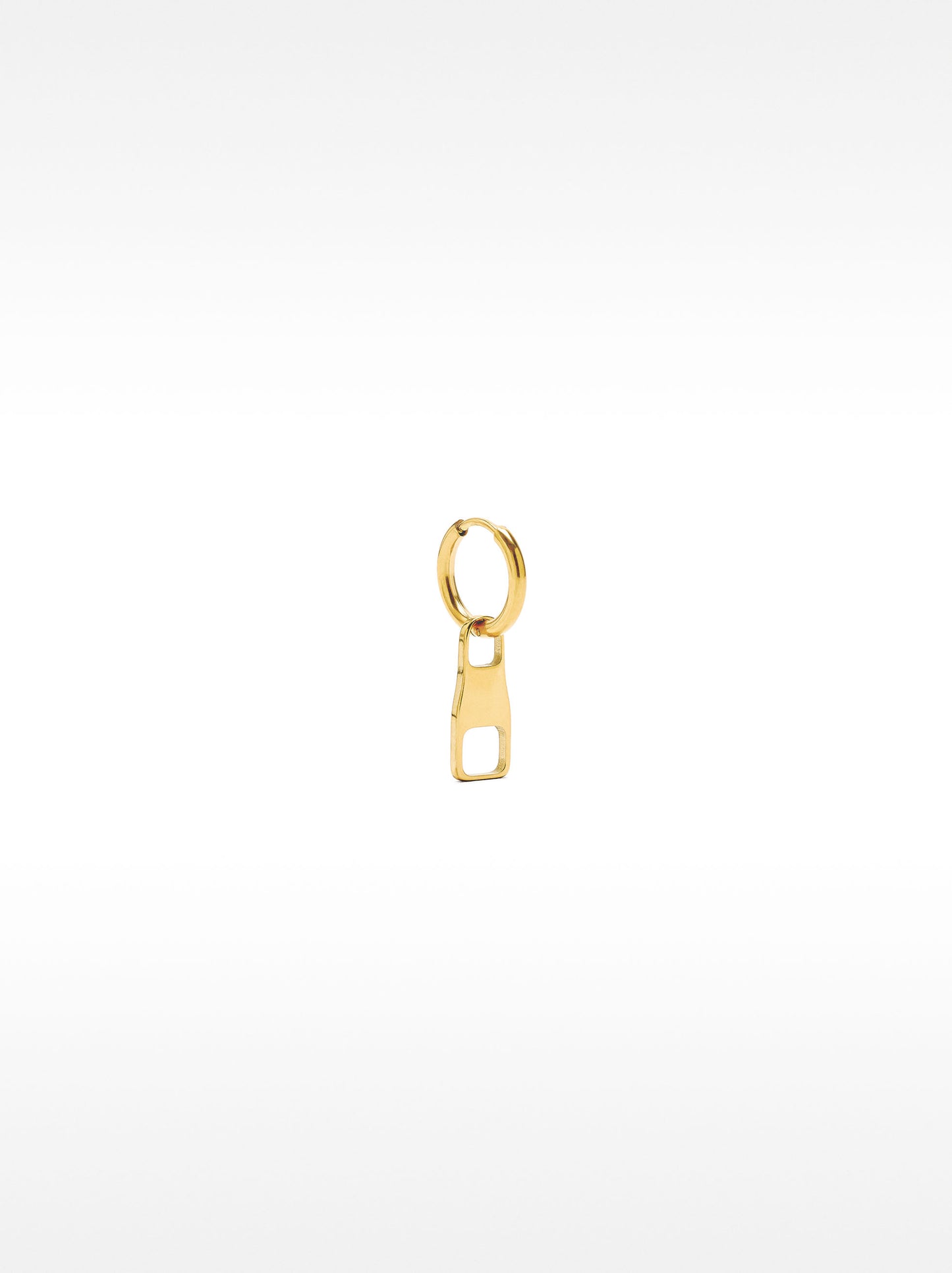 Single Zipper Hoop Earring - Stainless Steel