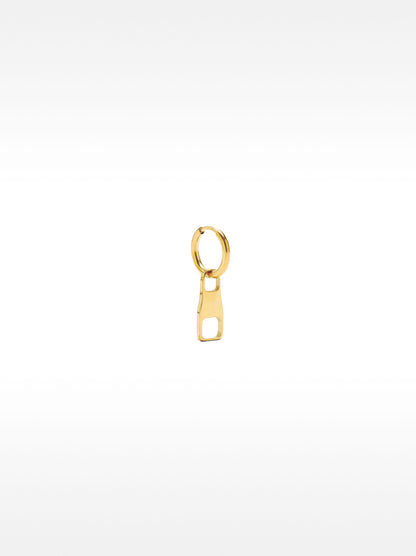 Single Zipper Hoop Earring - Stainless Steel