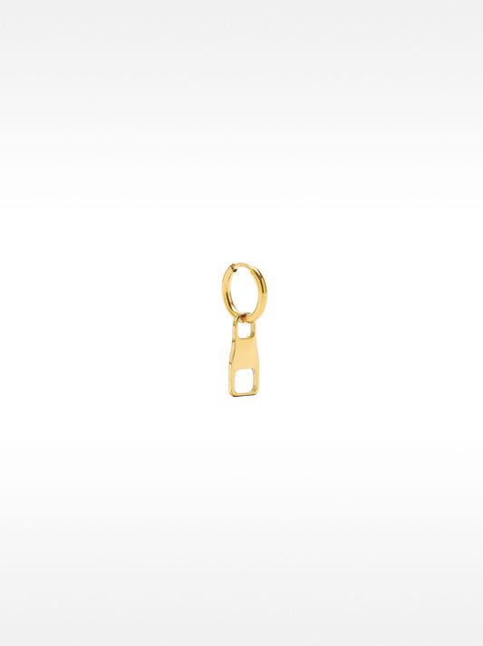 Single Zipper Hoop Earring - Stainless Steel