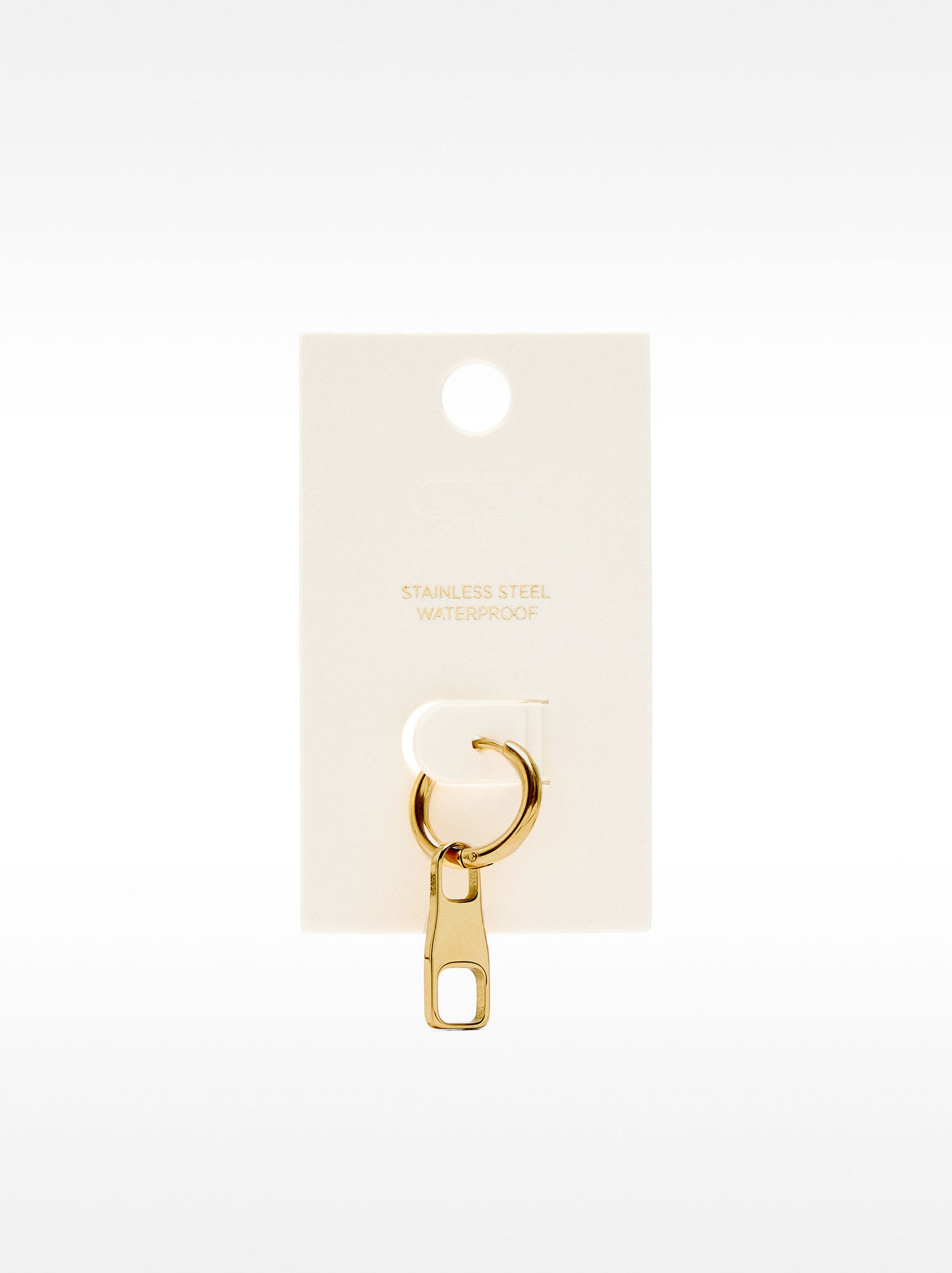 Single Zipper Hoop Earring - Stainless Steel