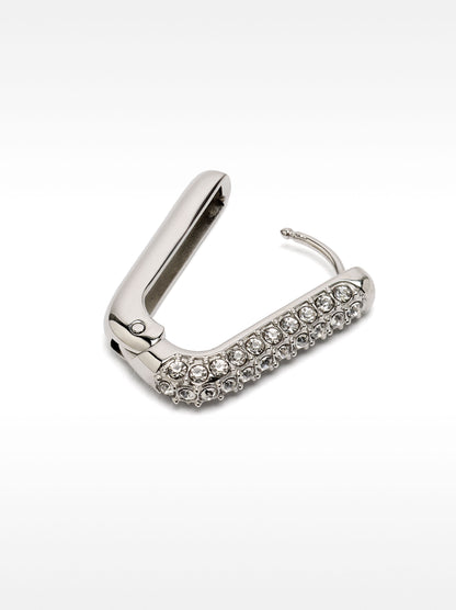 Single Hoop With Crystals - Stainless Steel