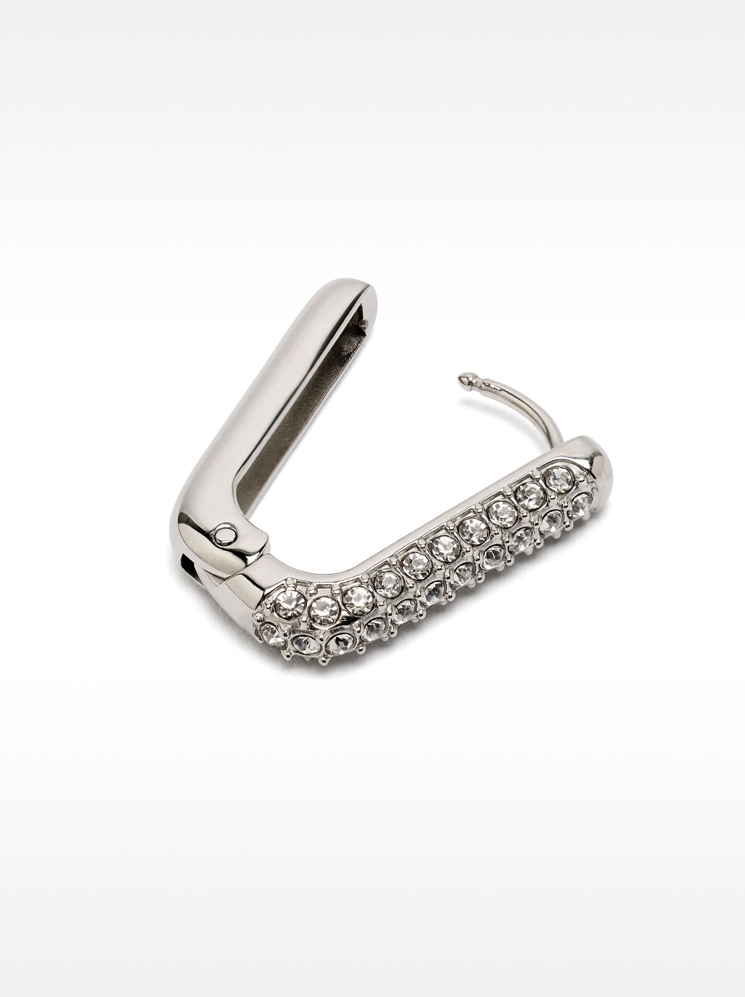 Single Hoop With Crystals - Stainless Steel