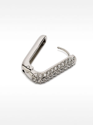 Single Hoop With Crystals - Stainless Steel