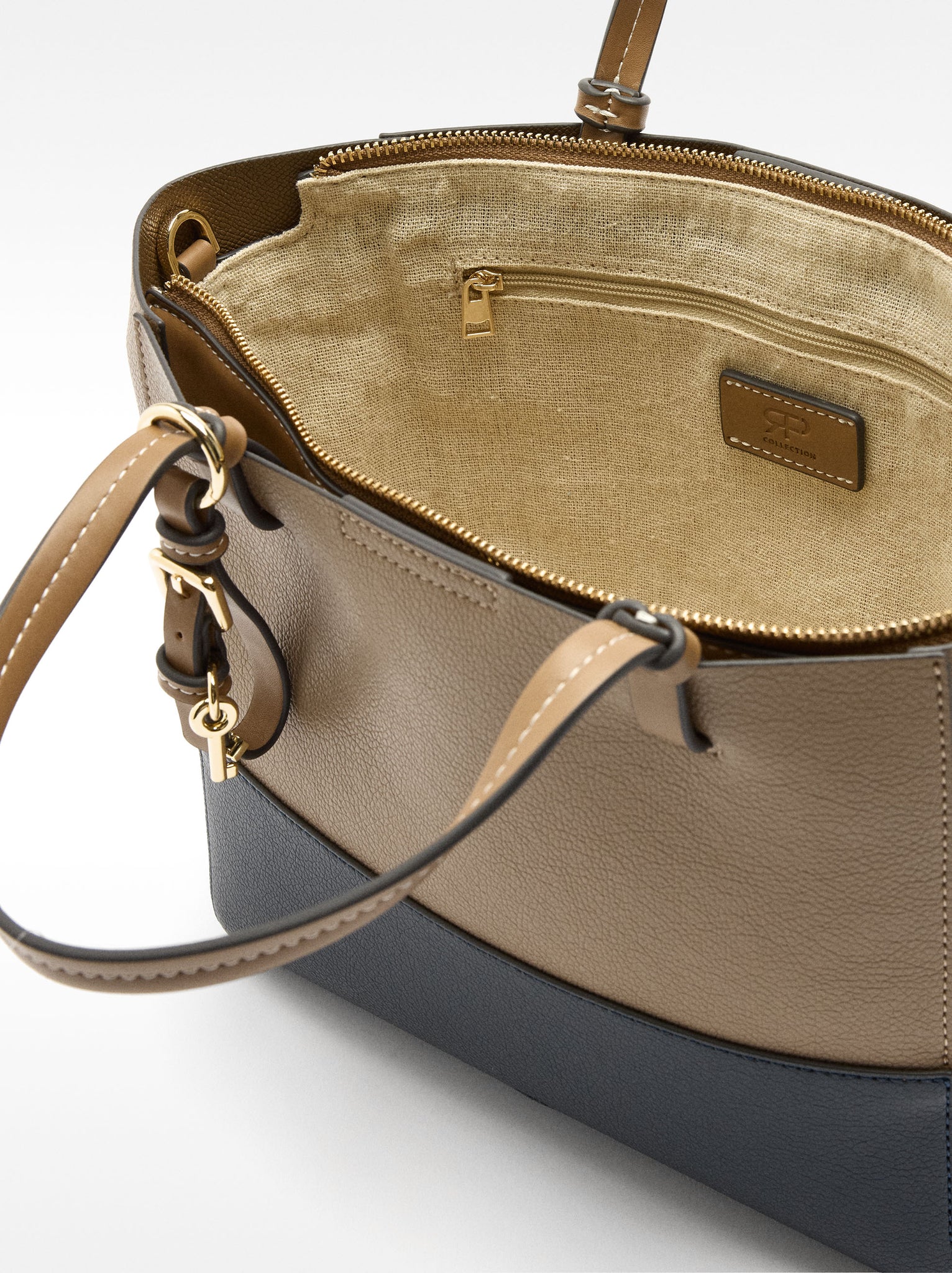Color Block Tote Bag