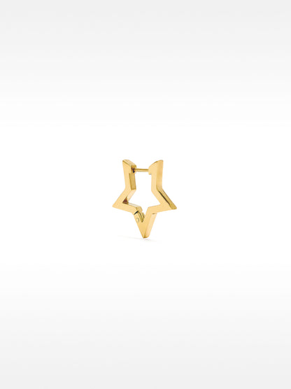 Single Star Hoop Earring - Stainless Steel