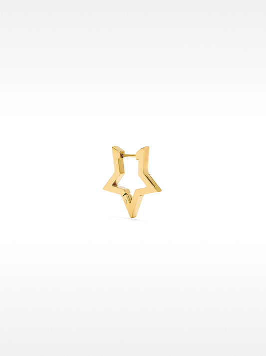 Single Star Hoop Earring - Stainless Steel