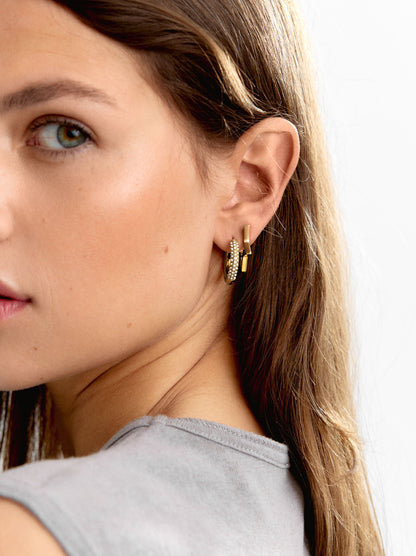Single Star Hoop Earring - Stainless Steel