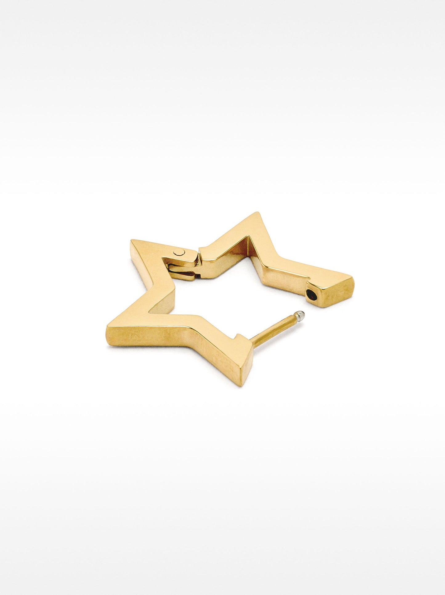 Single Star Hoop Earring - Stainless Steel