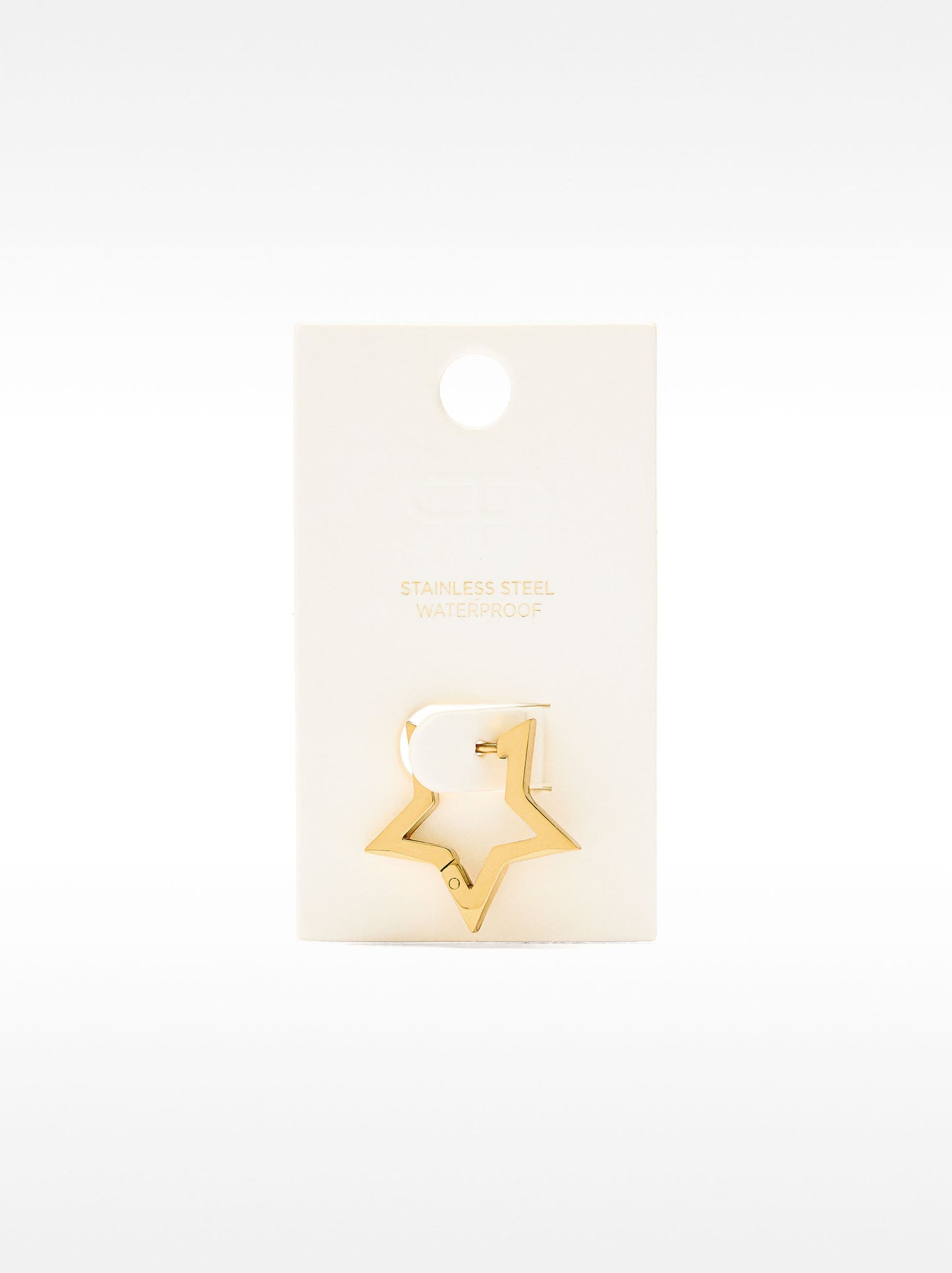 Single Star Hoop Earring - Stainless Steel