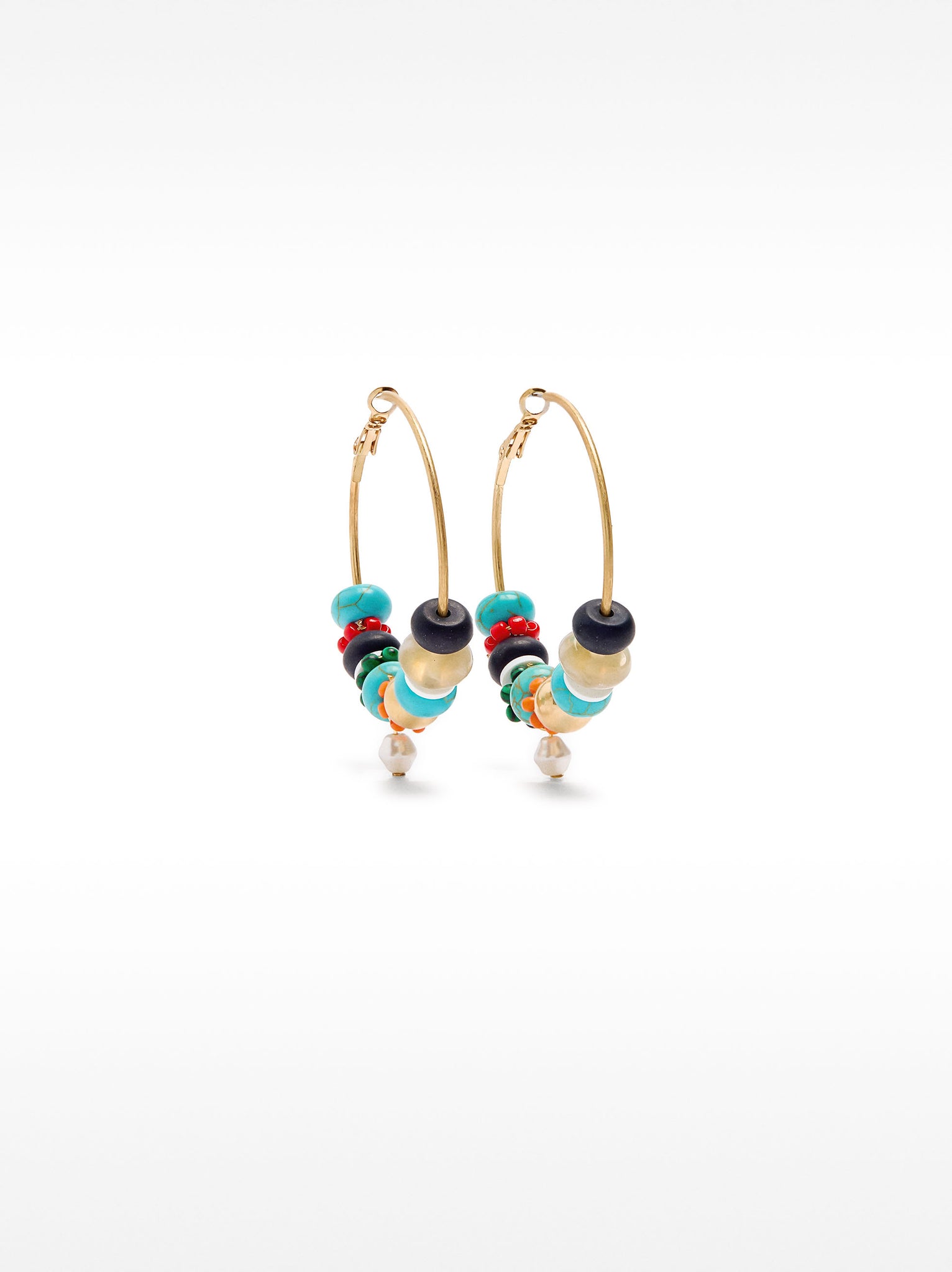 Hoop Earrings With Stones And Glass