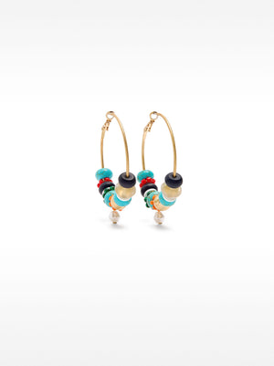 Hoop Earrings With Stones And Glass