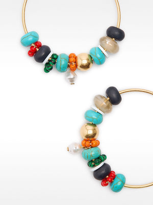 Hoop Earrings With Stones And Glass