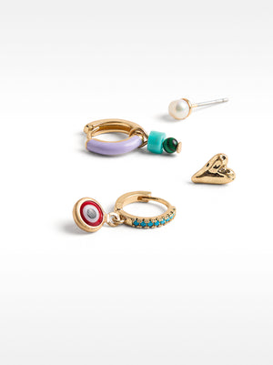 Earring Set With Stones And Enamel