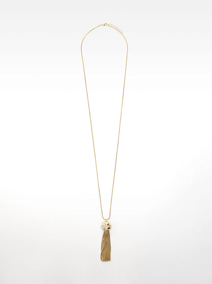 Long Necklace With Cascading Chains