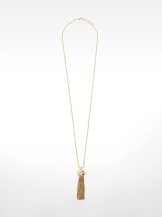Long Necklace With Cascading Chains