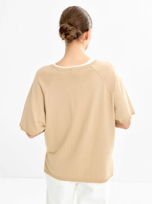 Short-Sleeve Knit Sweater