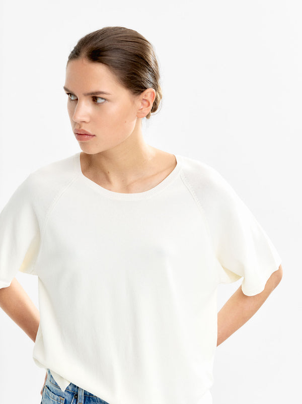 Short-Sleeve Knit Sweater