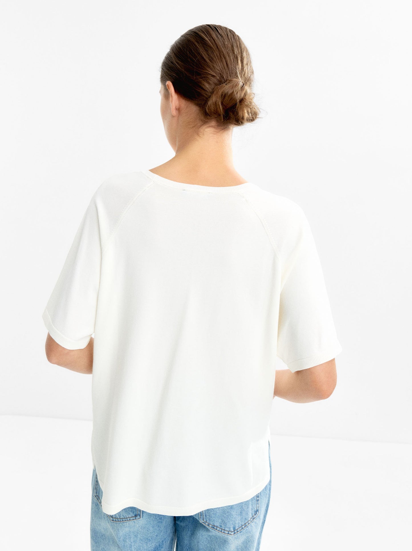 Short-Sleeve Knit Sweater