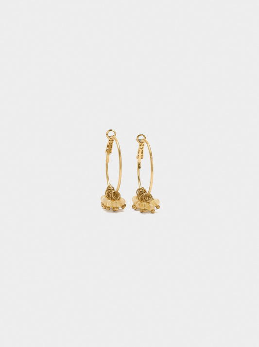 Open Hoop Earrings With Beads