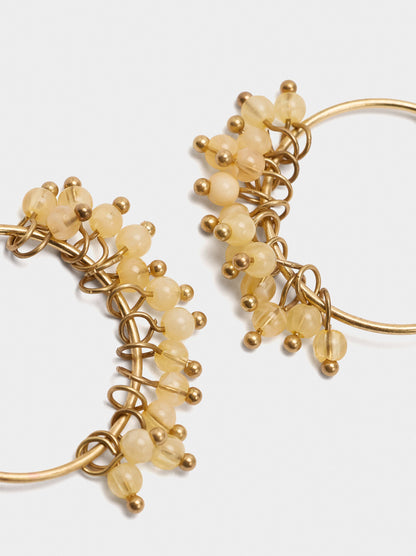 Open Hoop Earrings With Beads
