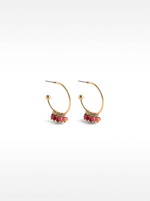 Open Hoops With Multicolor Crystals