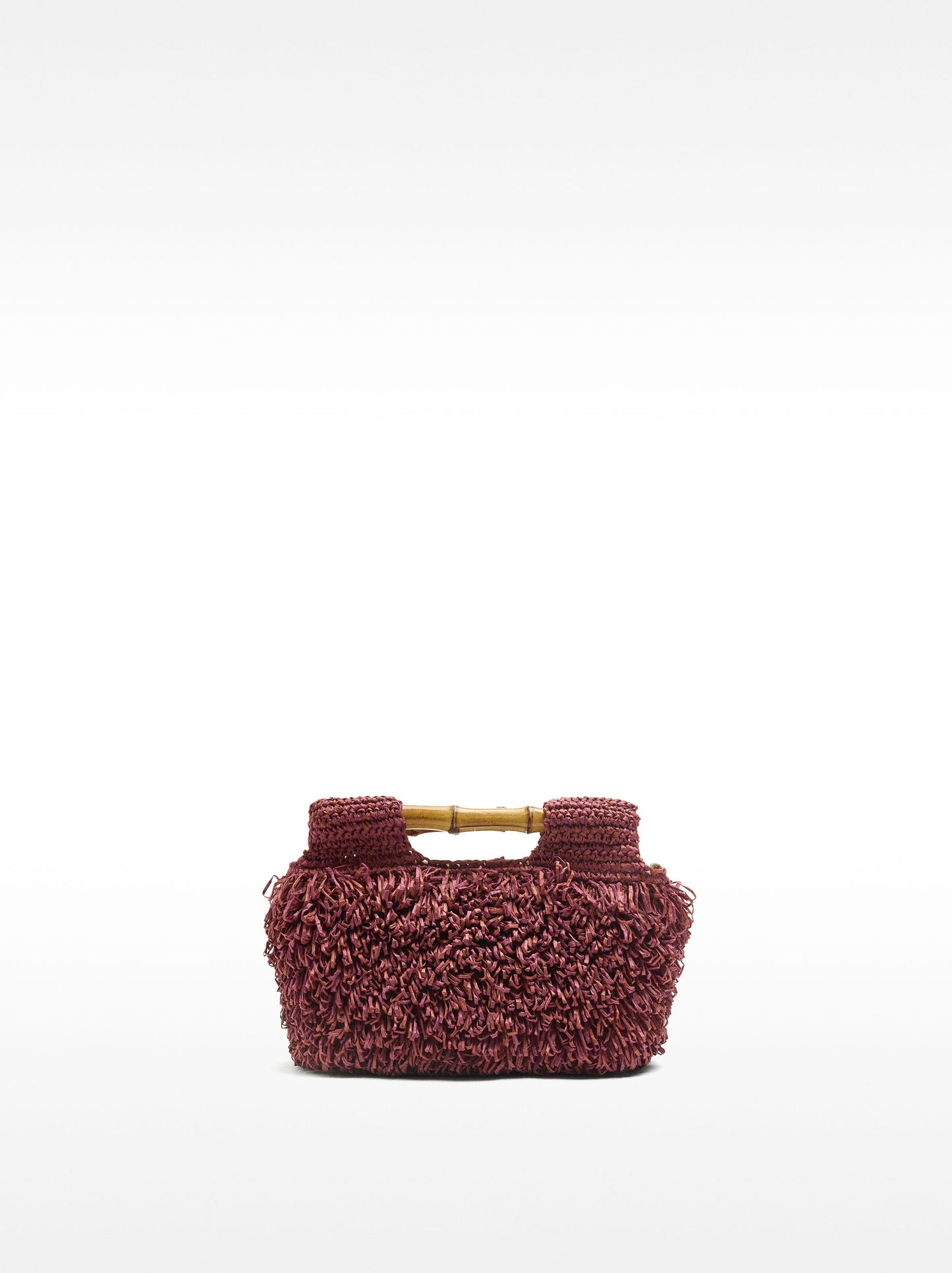 Straw-Effect Handbag With Bamboo