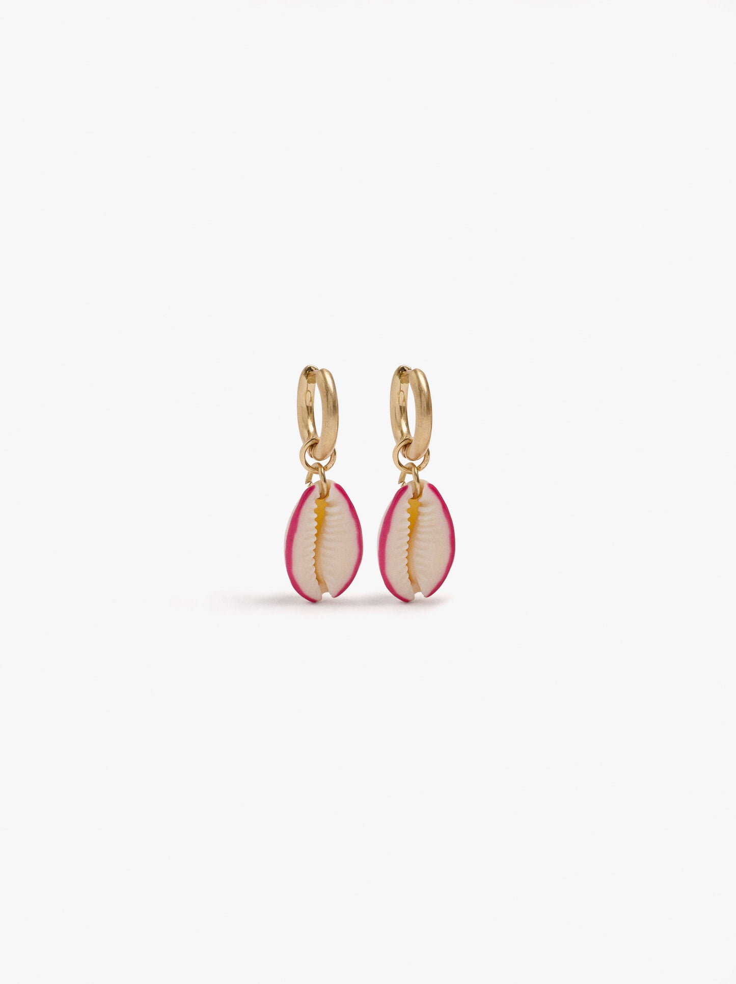 Hoop Earrings With Enamelled Shells