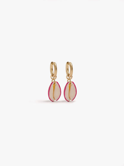 Hoop Earrings With Enamelled Shells