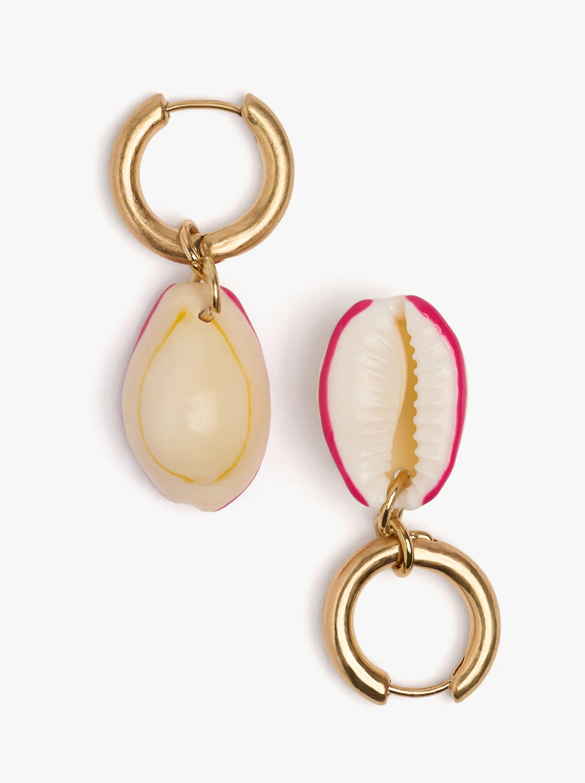 Hoop Earrings With Enamelled Shells