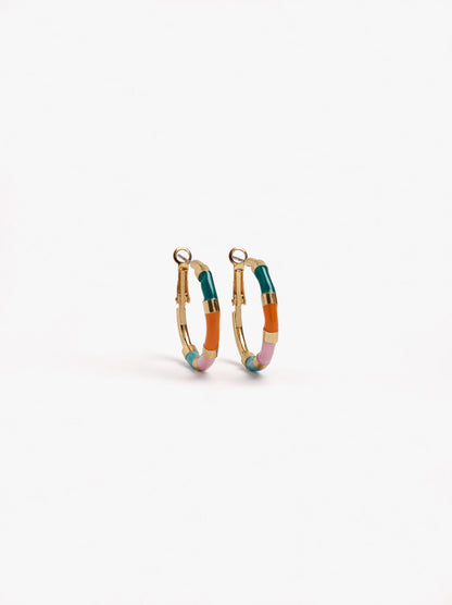 Hoop Earrings With Enamel