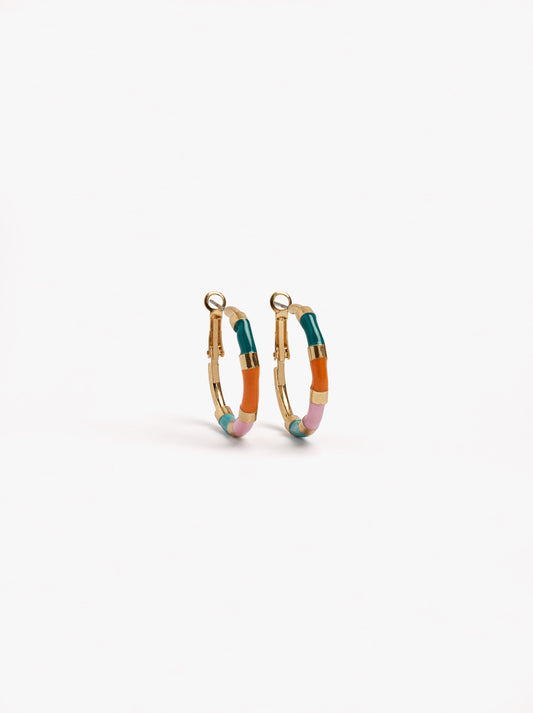 Hoop Earrings With Enamel