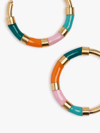 Hoop Earrings With Enamel