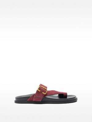 Leather Sandals With Straps And Buckle