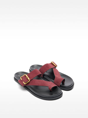 Leather Sandals With Straps And Buckle
