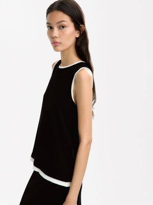 Contrast Knit Top
