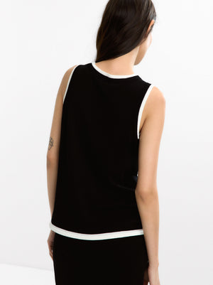 Contrast Knit Top