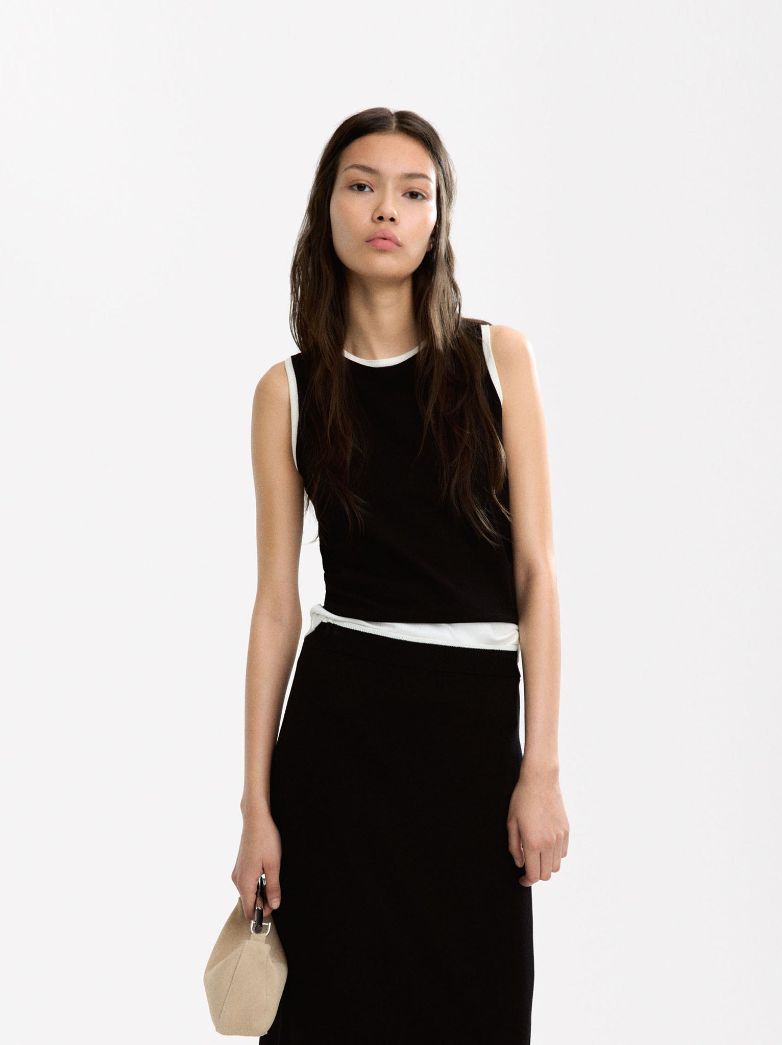Contrast Knit Top
