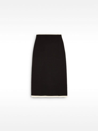 Contrast Knit Midi Skirt