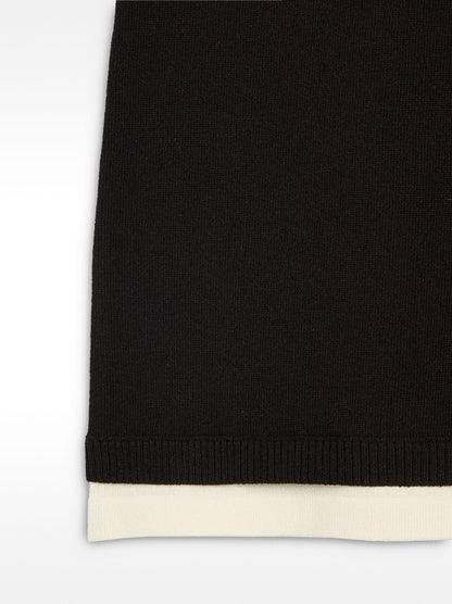 Contrast Knit Midi Skirt