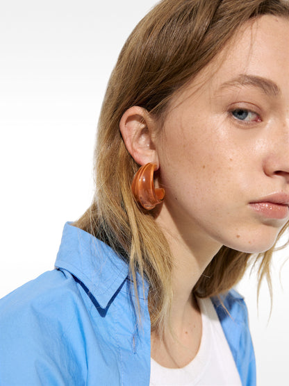 Open Hoop Earrings With Enamel