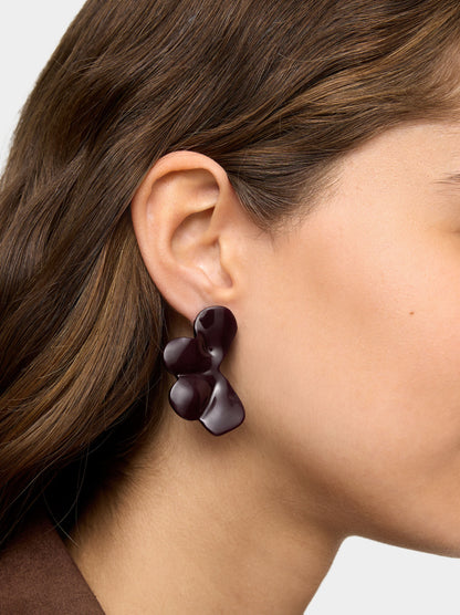 Flower Earrings With Enamel
