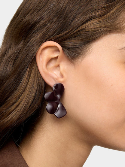 Flower Earrings With Enamel