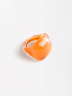 Square Ring With Enamel